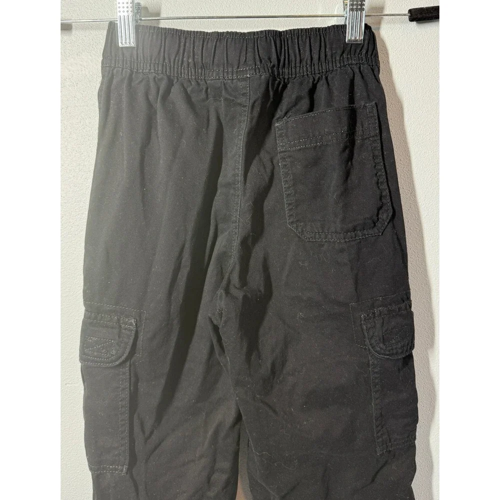 The Childrens Place Boys Cargo Pants 10 Slim Black Adjustable Waist Pockets